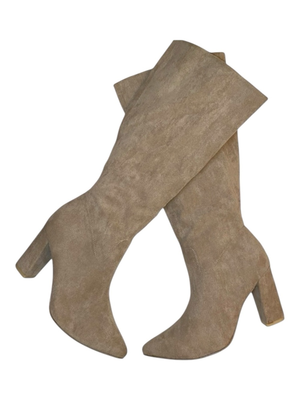TALL DRESS BOOTS NWOT Knee-Hi Women’s Faux Suede Dress Boots Taupe SZ 8-1/2